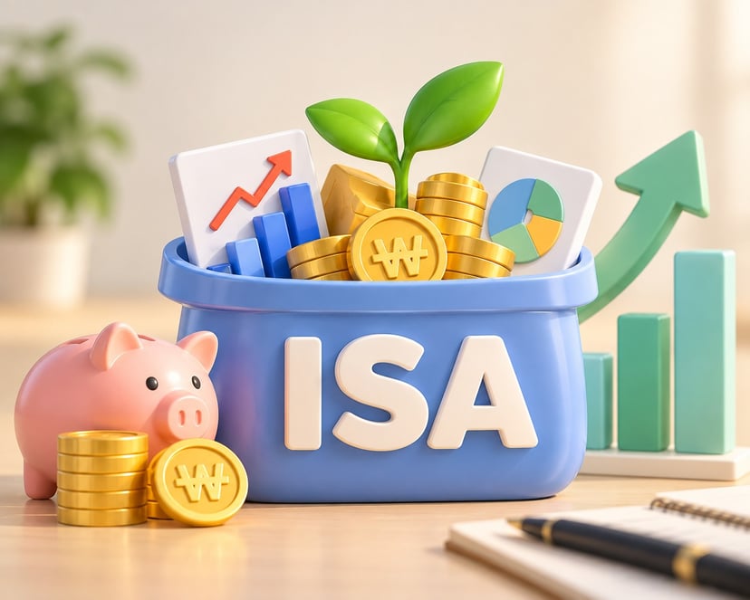  ISA 투자 성장 재테크를 의미하는 일러스트 