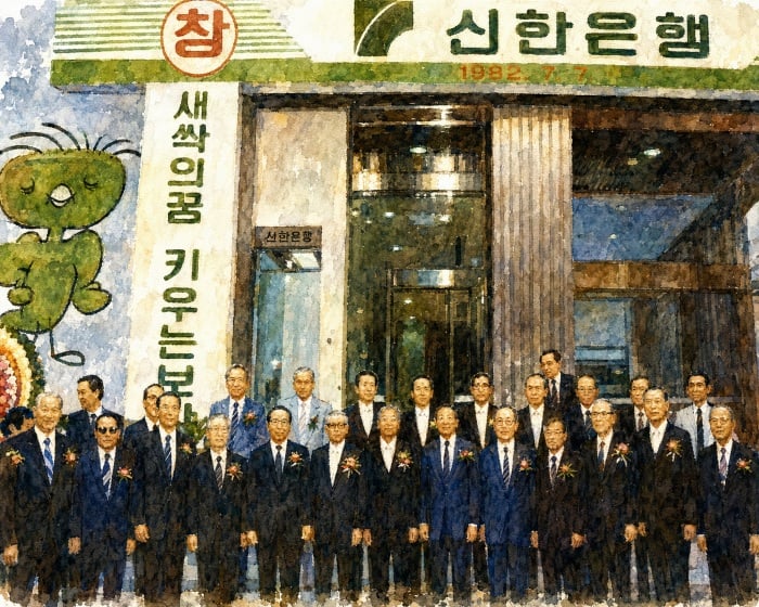 1982년 7월 7일 신한은행 창립일 기념사진