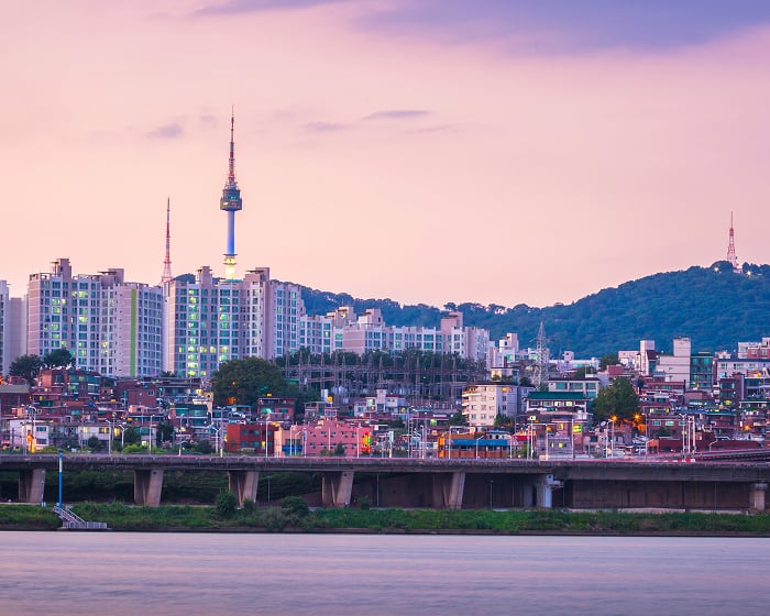 남산타워와 건물들